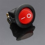 Plastic switch for vehicles, ON and OFF, red color